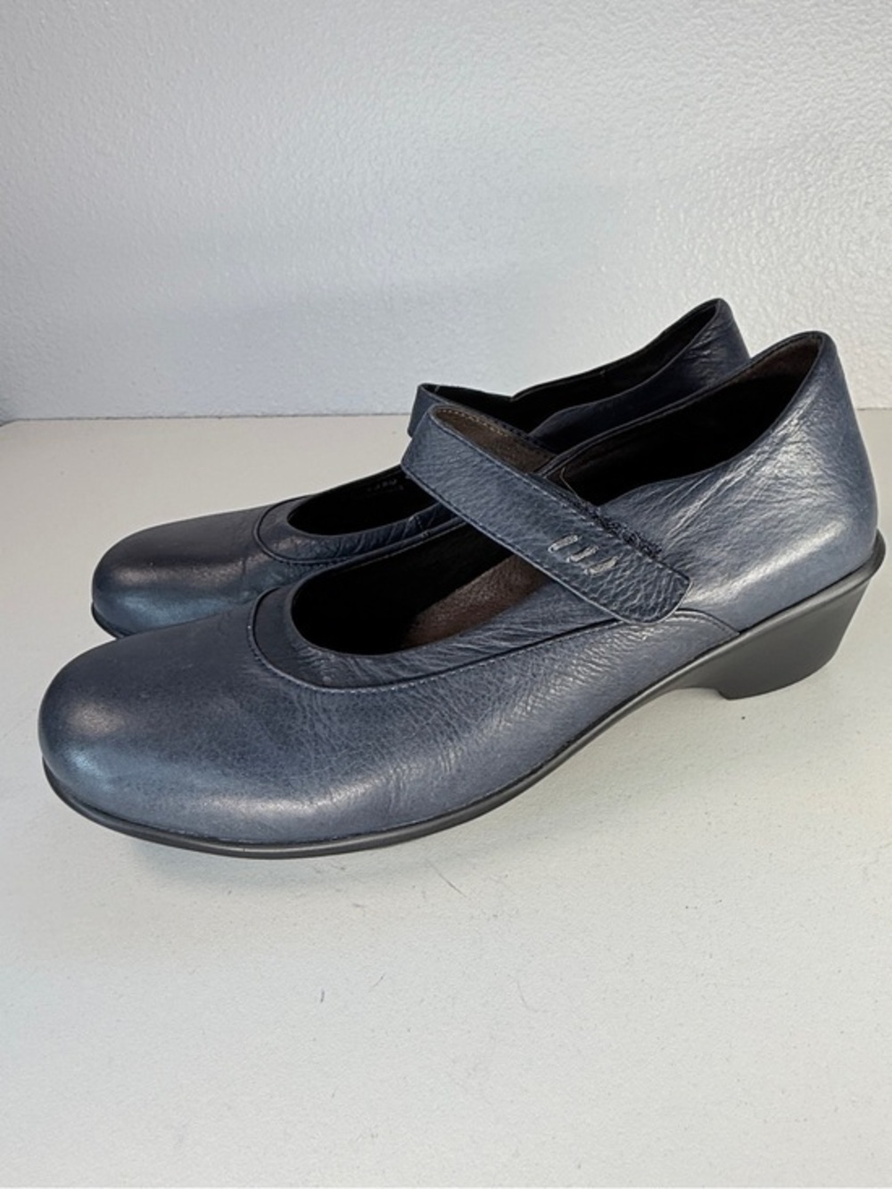 Wolky Leather Mary Jane Comfort Shoes Blue Gray Womens Size 9 EU 40 Navy Blue
